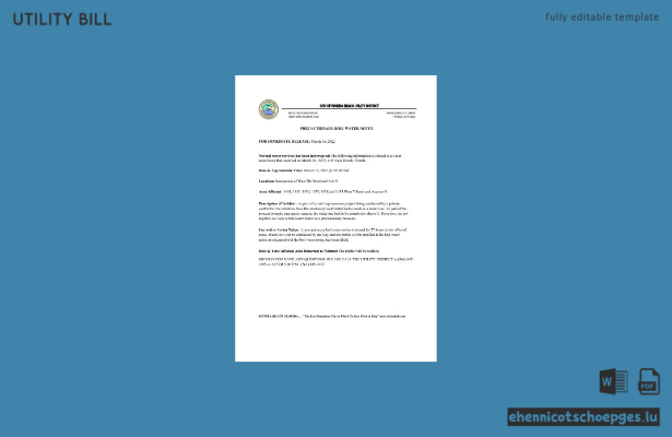 USA, Florida, Stadt Riviera Beach, Versorgungsbezirk: Beispiel einer Benachrichtigung über die Abschaltung der Wasserversorgung (Vorschau)